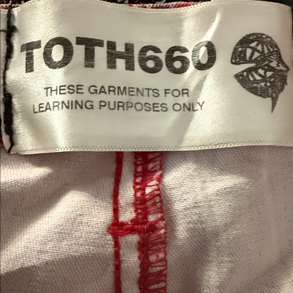 Roth 660 Custom Made Red Plaid Grunge Patched Pants Embellished With Grommets. - Picture 8 of 9